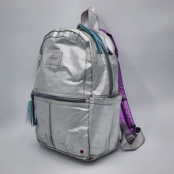 State Bags Kane Double Pocket Backpack Blue Metallic SOLD OUT - Picture 2 of 14